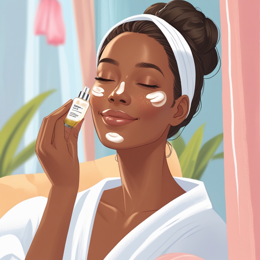 Mulher realizando rotina de Skin Cycling com produtos de skincare.